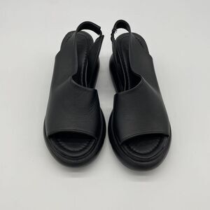 Forever & Always Shoes Women's Agusto Leather Platform Sandal Black Leather